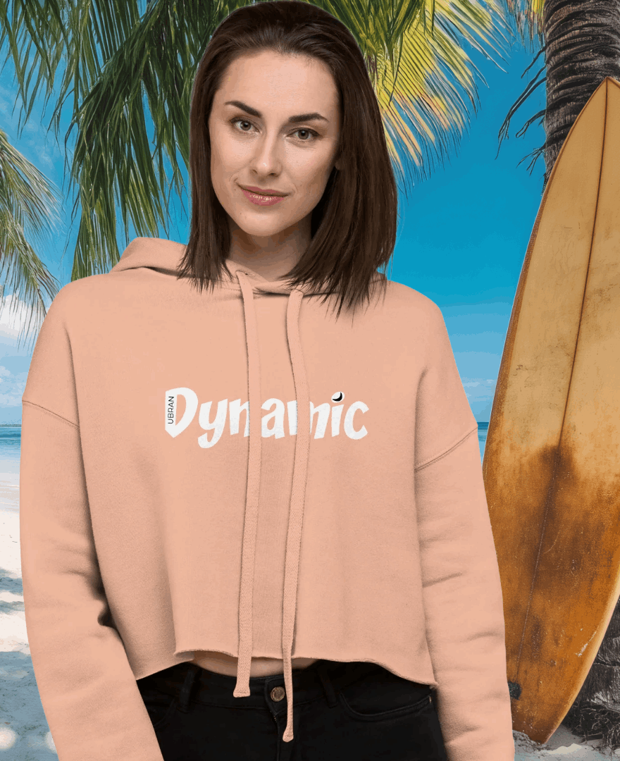 Dynamic Moon Crop Hoodie (Peach)