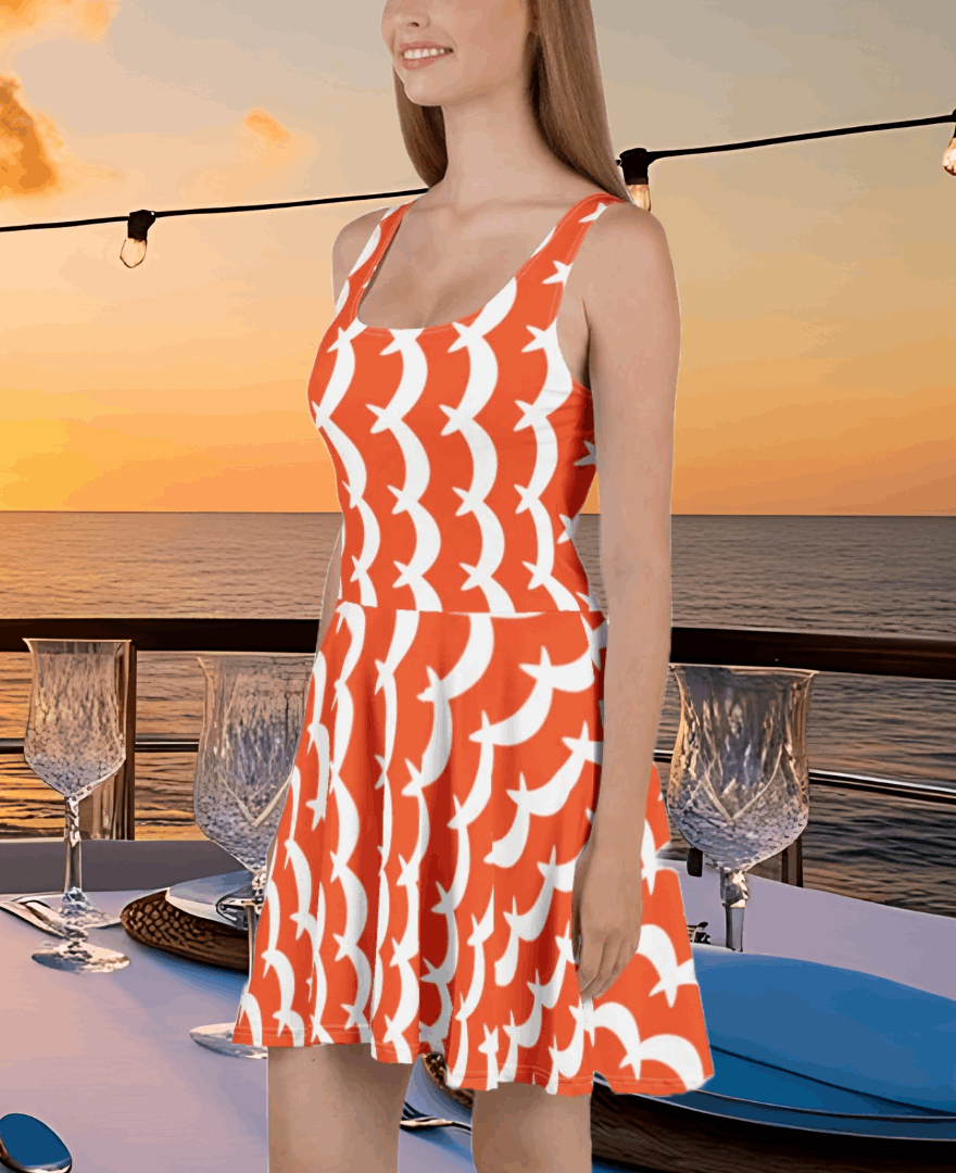 Dynamic Skater Dress (Orange)