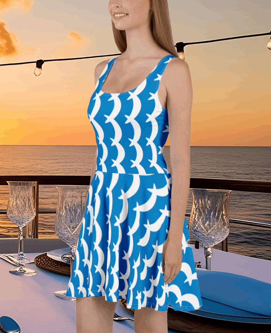 Dynamic Skater Dress (Navy Blue)