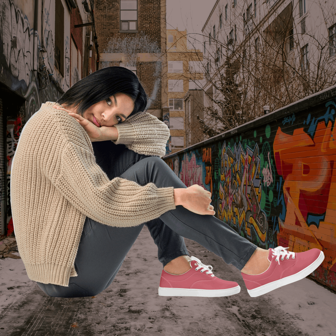 Lace Up Canvas Shoes Cabaret - Main