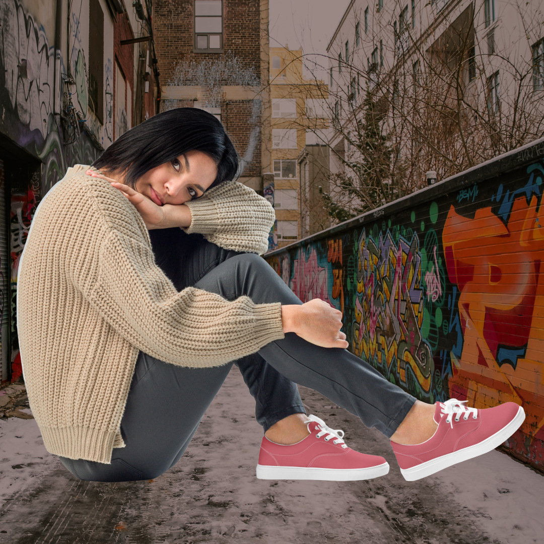 Women's Wear Your Story Premium lace-up canvas shoes (Cabaret)