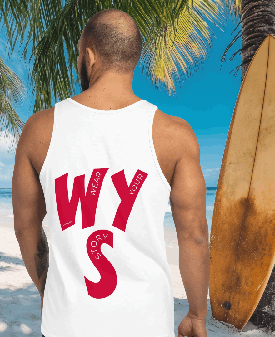 Men's Wear Your Story Premium Tank Top (Crimson)