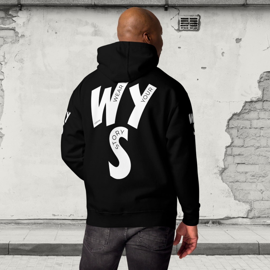 Men’s Stylish Hoodie Black – Wear Your Story | Streetwear Cotton Fleece Pullover Hoodie - Main