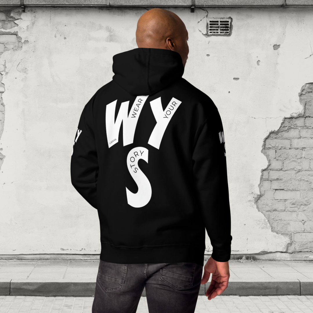 Men’s Stylish Hoodie Black – Wear Your Story | Streetwear Cotton Fleece Pullover Hoodie - Main