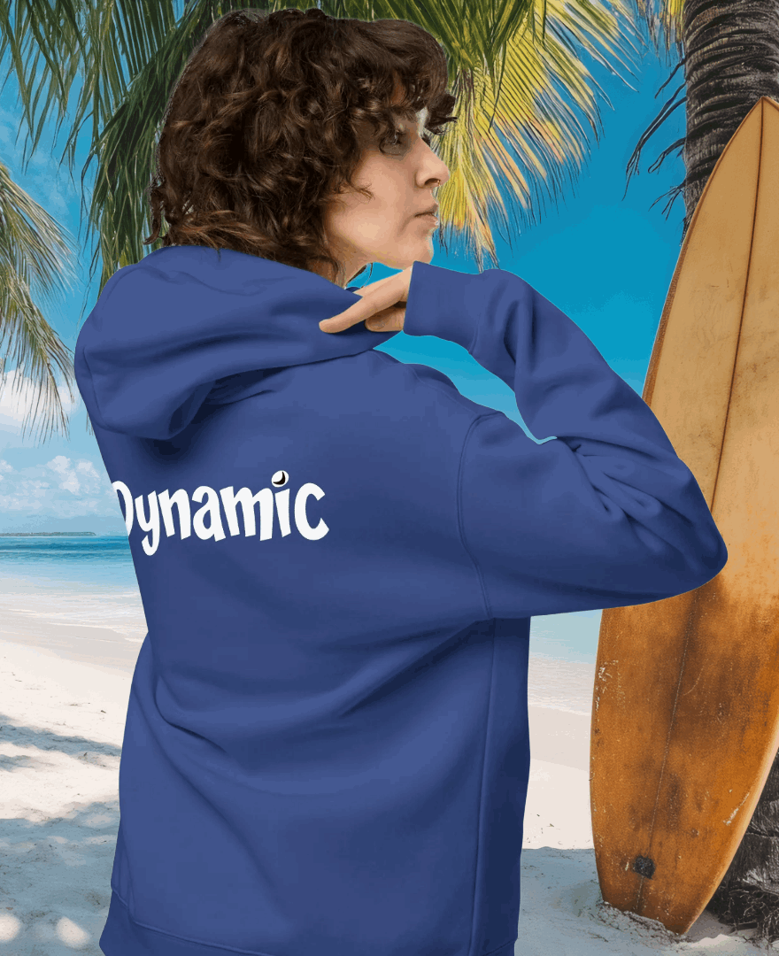 Women's Dynamic Moon Oversized Hoodie (Blue)