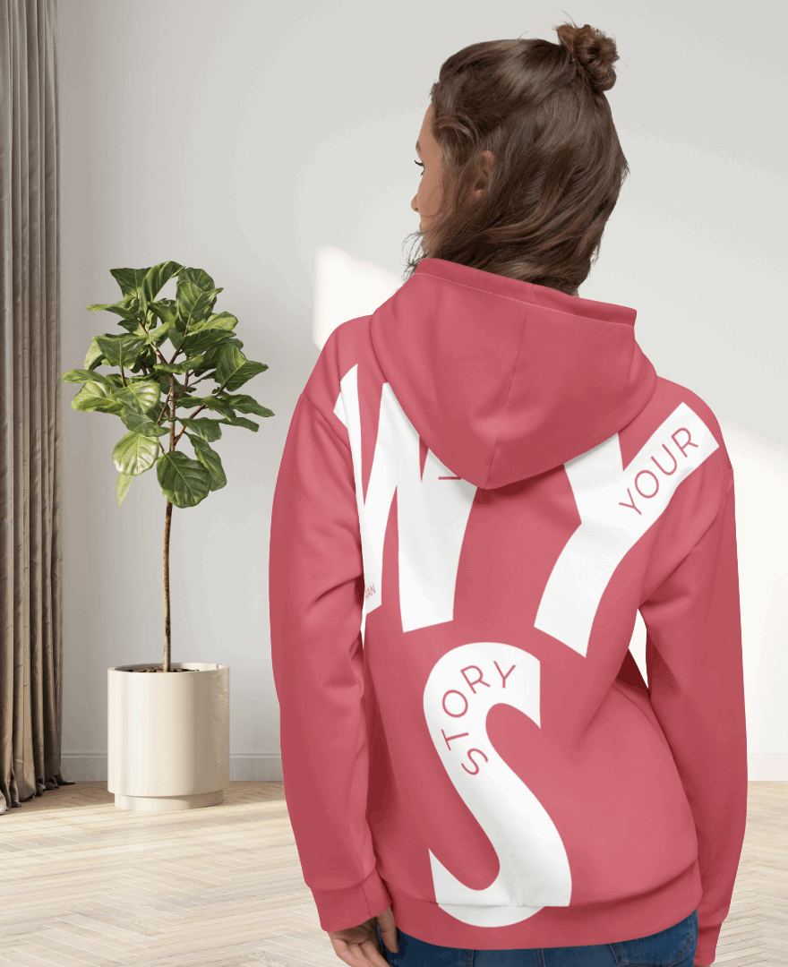 Women's Wear Your Story Premium Hoodie (Cabaret & White Logo)