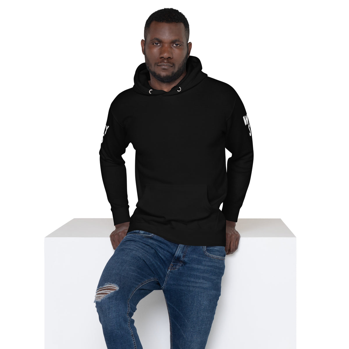 Men’s Stylish Hoodie Black – Wear Your Story | Streetwear Cotton Fleece Pullover Hoodie - Front