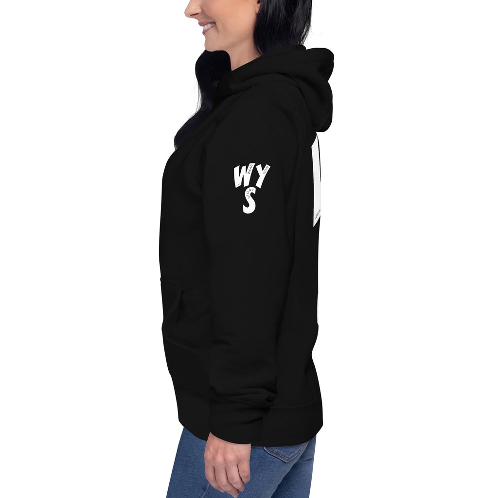 Women's Stylish Hoodie Black – Wear Your Story | Premium Streetwear Hoodie - Left Shoulder