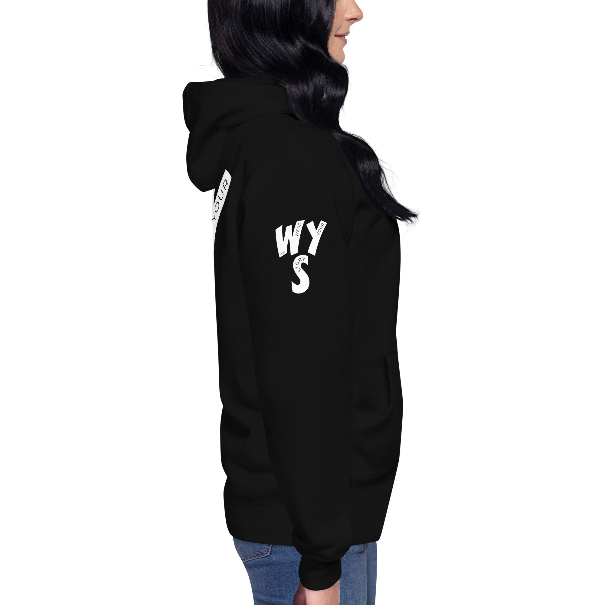 Women's Stylish Hoodie Black – Wear Your Story | Premium Streetwear Hoodie - Right