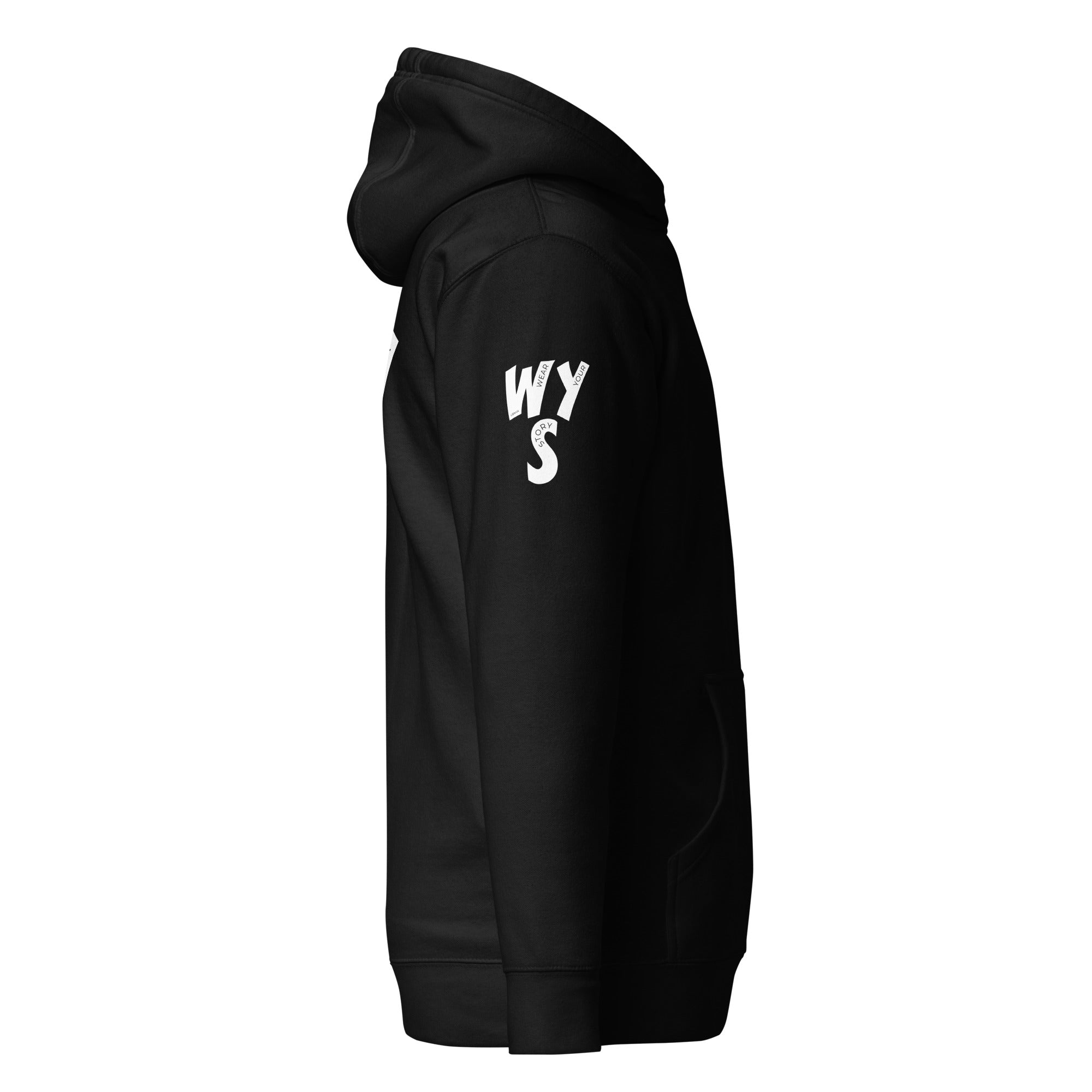 Men’s Stylish Hoodie Black – Wear Your Story | Streetwear Cotton Fleece Pullover Hoodie - Right