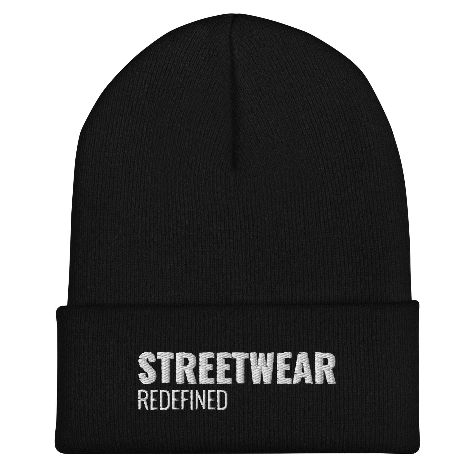 Men’s Black Streetwear Beanie – Streetwear Redefined Flat