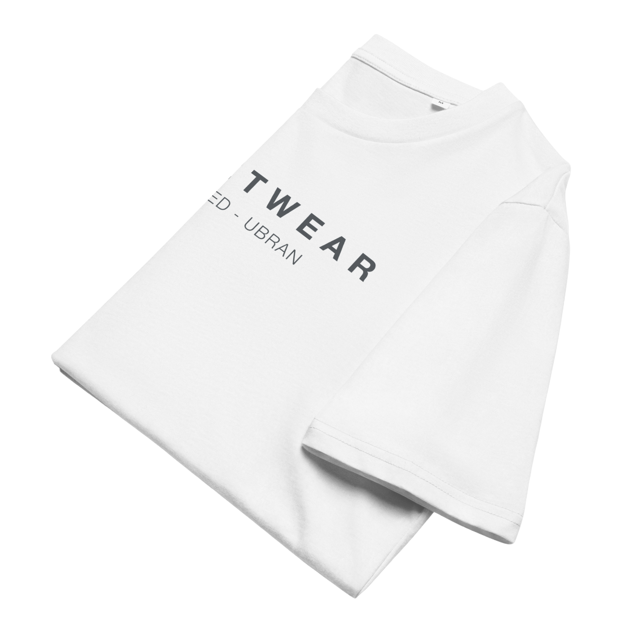 Flat Lay - Limited Edition Men’s White Premium Streetwear T-Shirt with Khaki Grey Logo