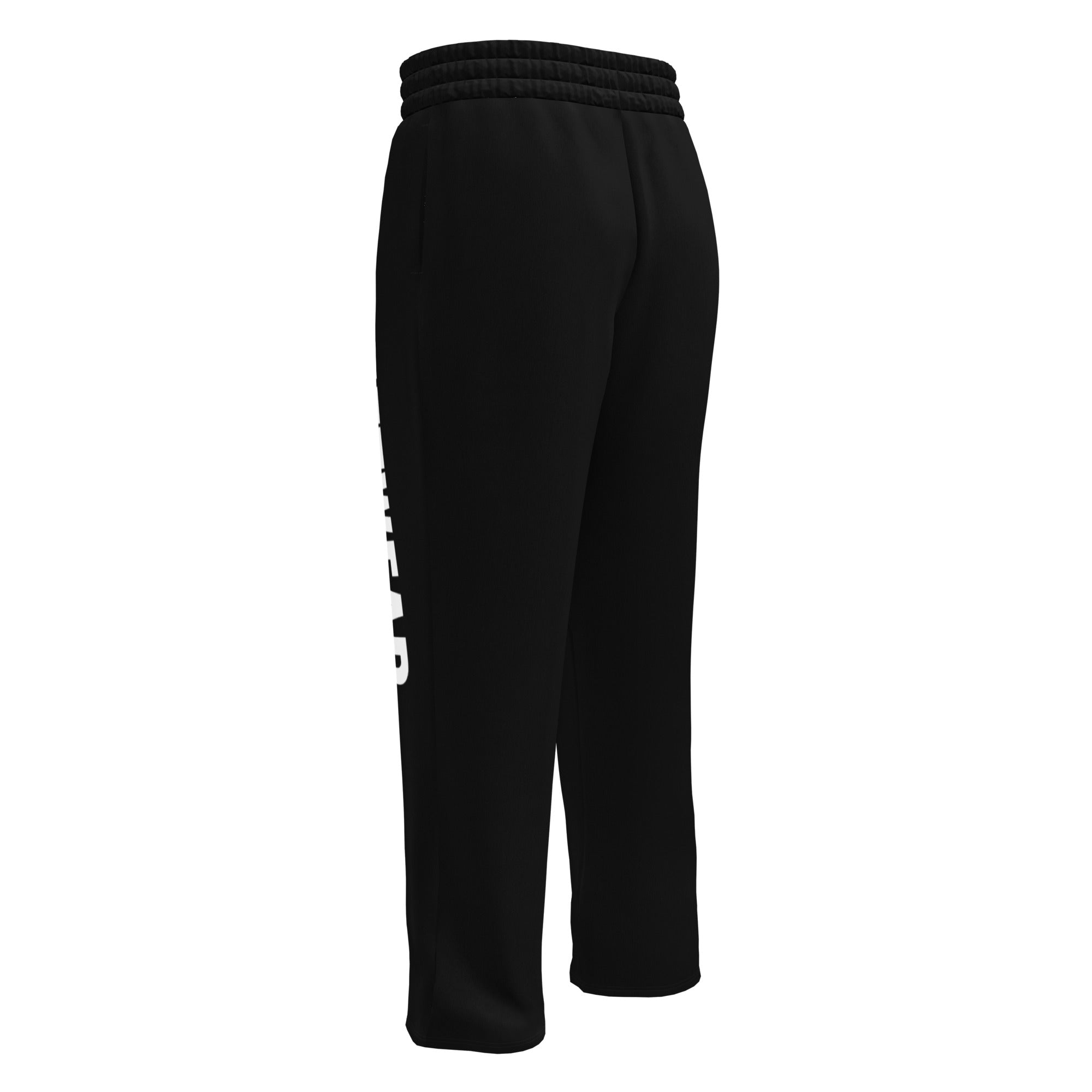 Men’s black joggers wide-leg streetwear back view