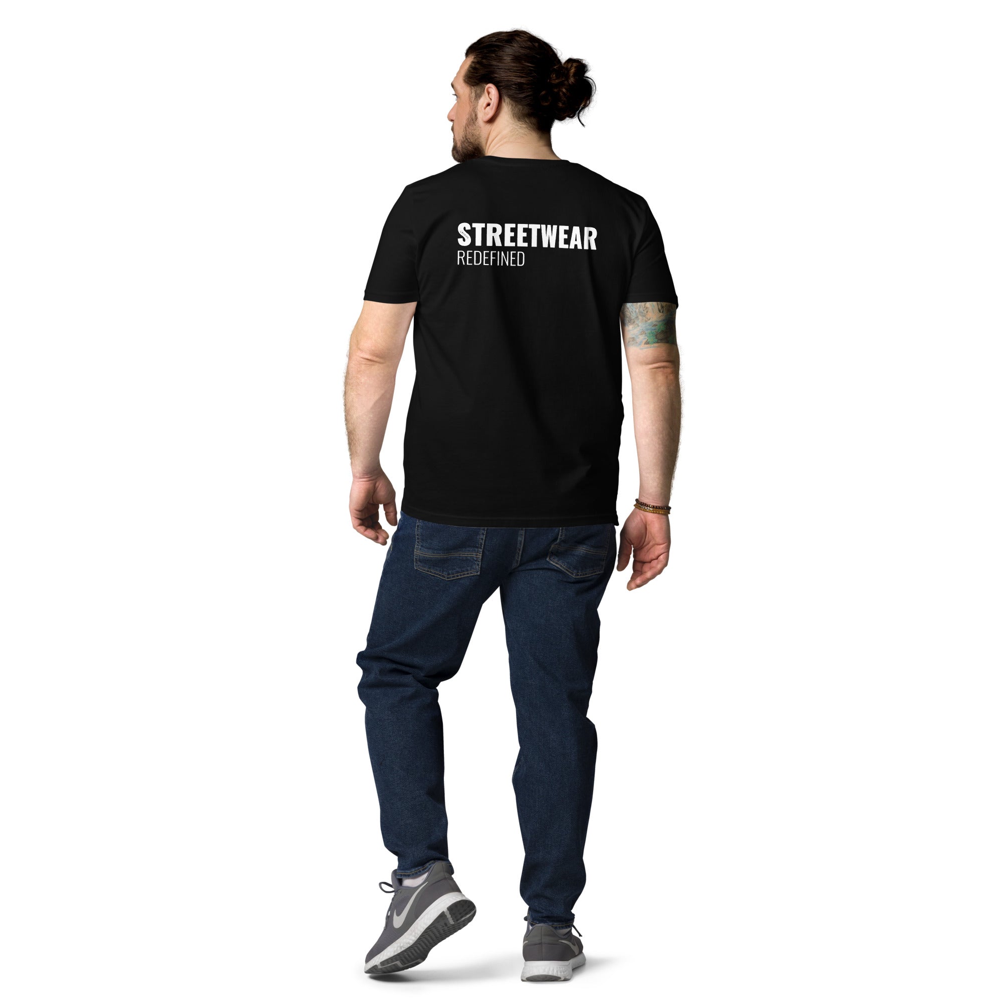 Men's Oversized Tee Black – Streetwear Redefined | Organic Cotton Urban T-Shirt - Back