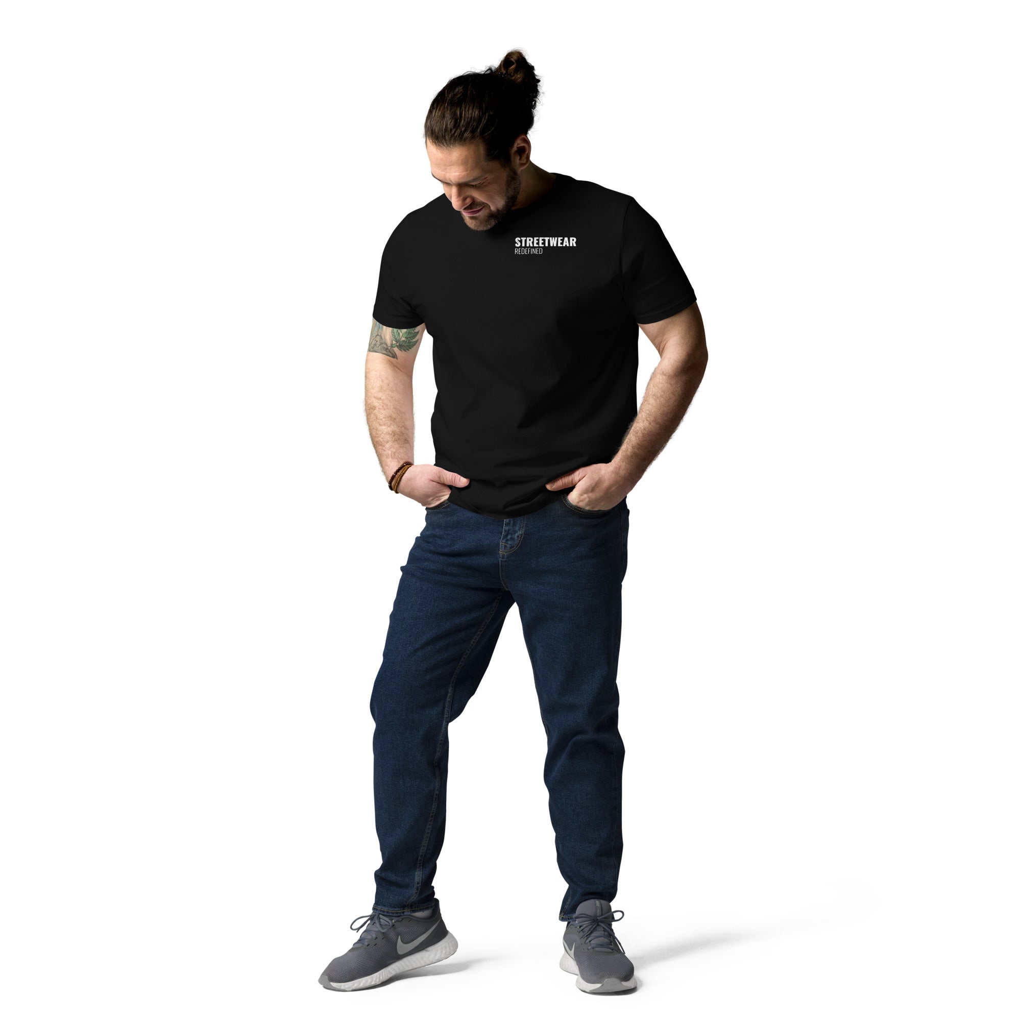 Men's Oversized Tee Black – Streetwear Redefined | Organic Cotton Urban T-Shirt - Front