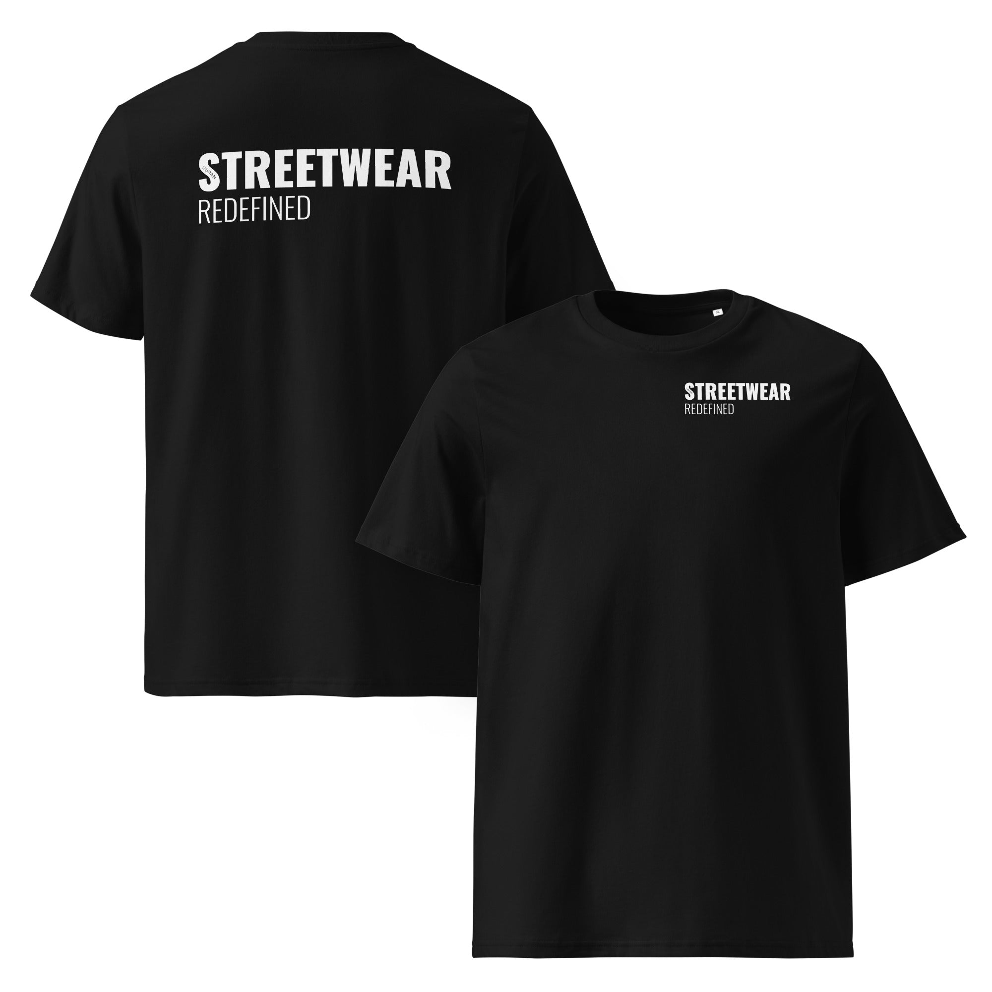 Men's Oversized Tee Black – Streetwear Redefined | Organic Cotton Urban T-Shirt - Front & Back