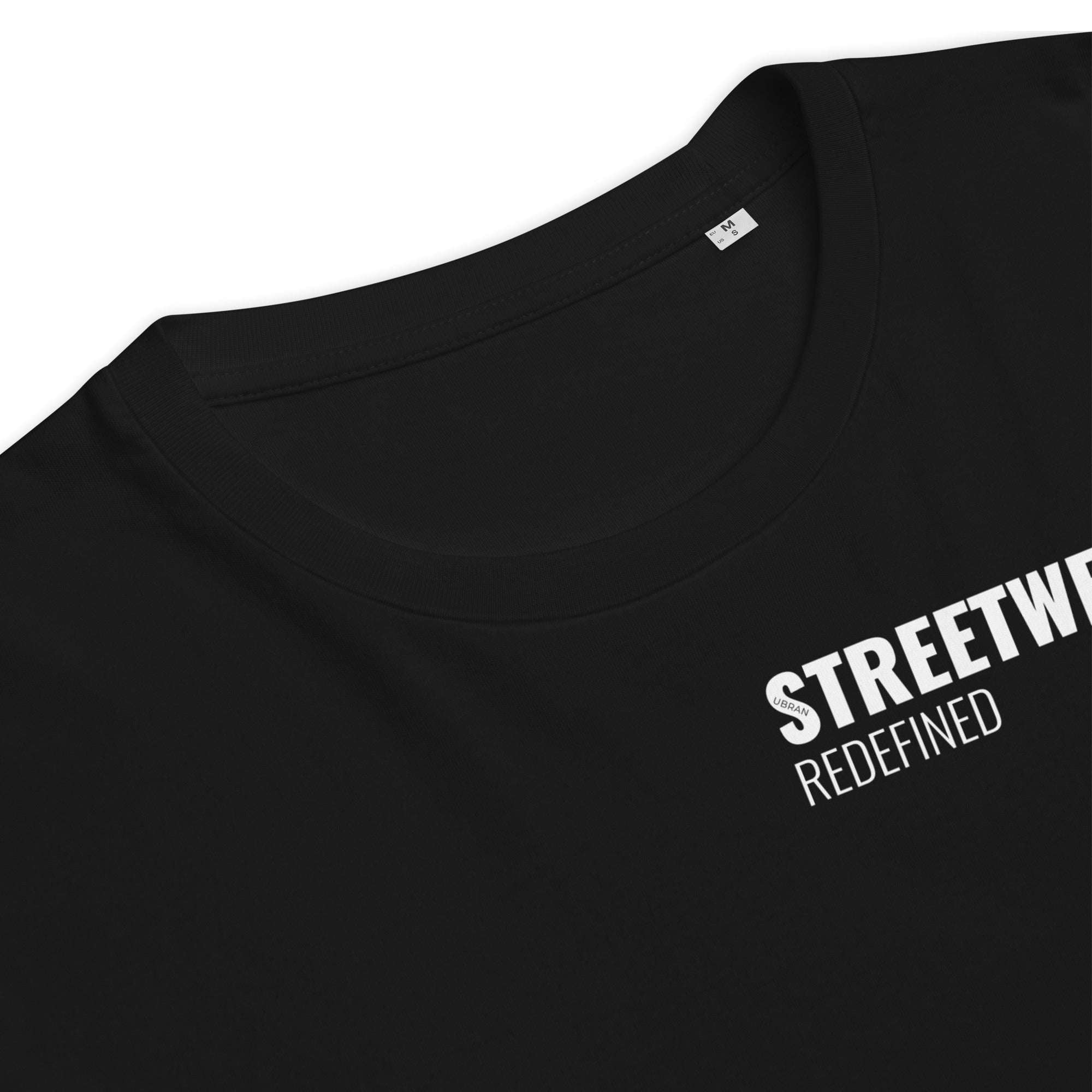 Men's Oversized Tee Black – Streetwear Redefined | Organic Cotton Urban T-Shirt - Close Up